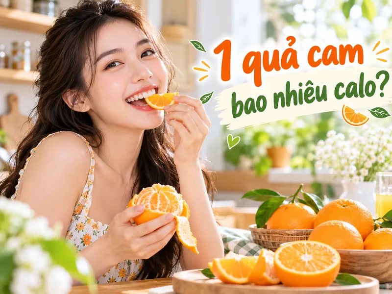 1 quả cam bao nhiêu calo phụ thuộc vào kích cỡ và phần ăn được, trong đó một quả trung bình thường cung cấp khoảng 60 kcal.